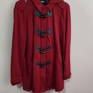 Torrid Jacket Pea Coat size 1 bergandy FLAWS SPOTS SEE PIC VIDEO